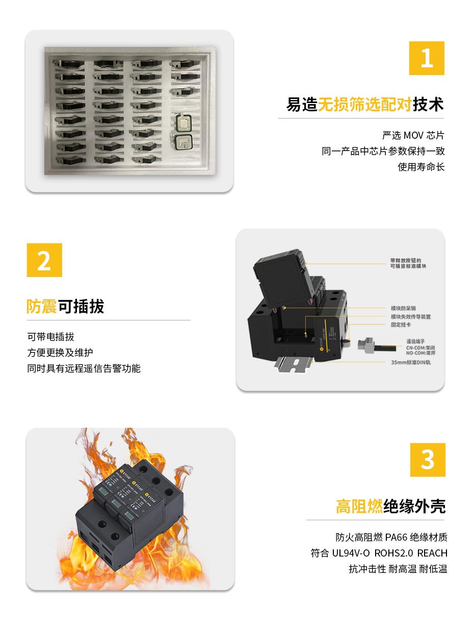 易造浪涌保护器高阻燃材料节能环保更安全