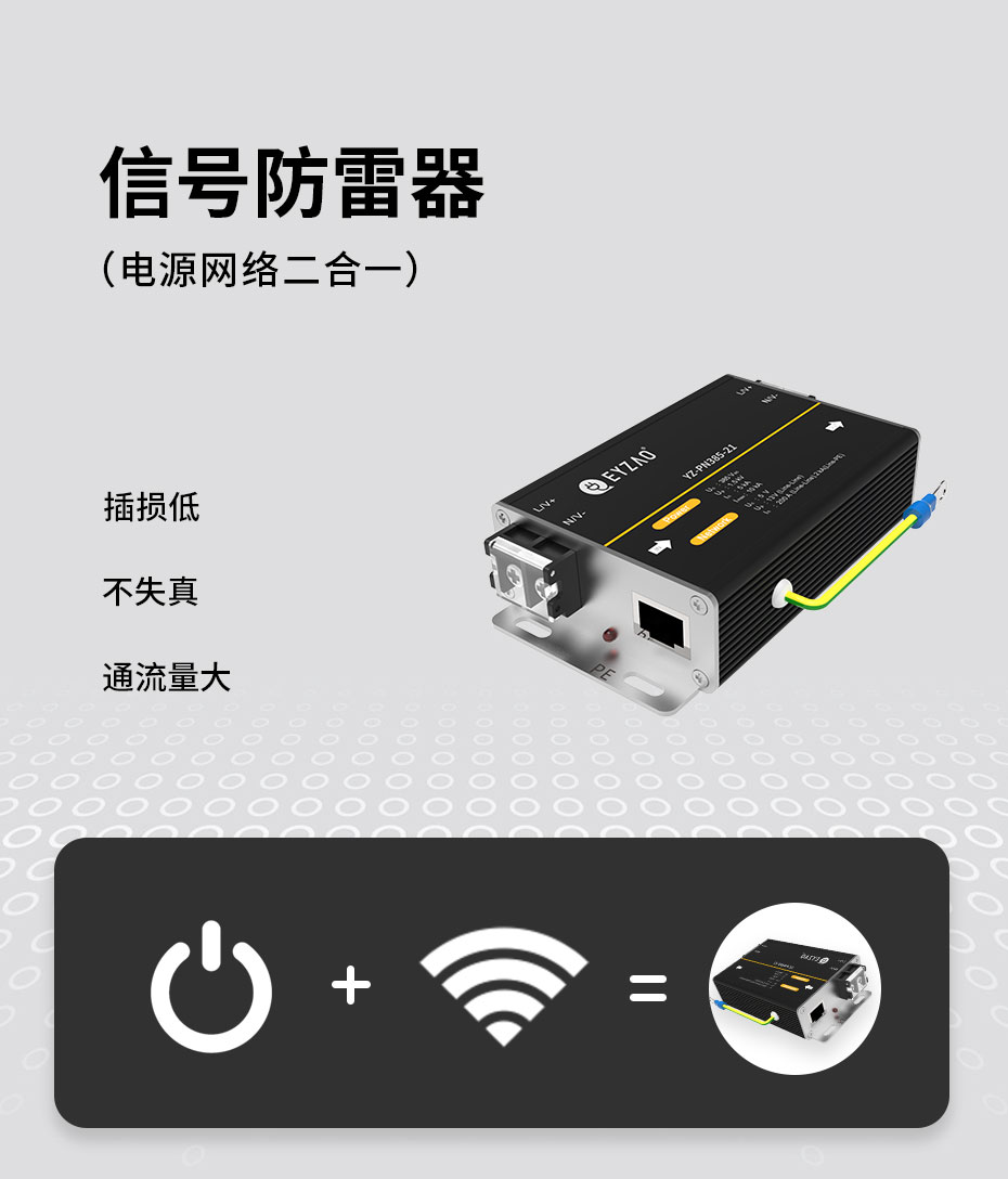 电源网络二合一防雷器-不失真 插损低
