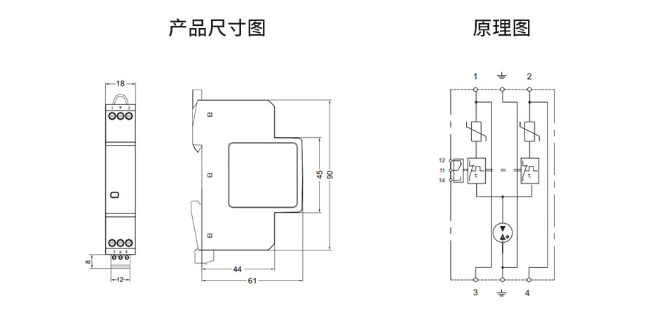 信号防雷器型号-1V1选型