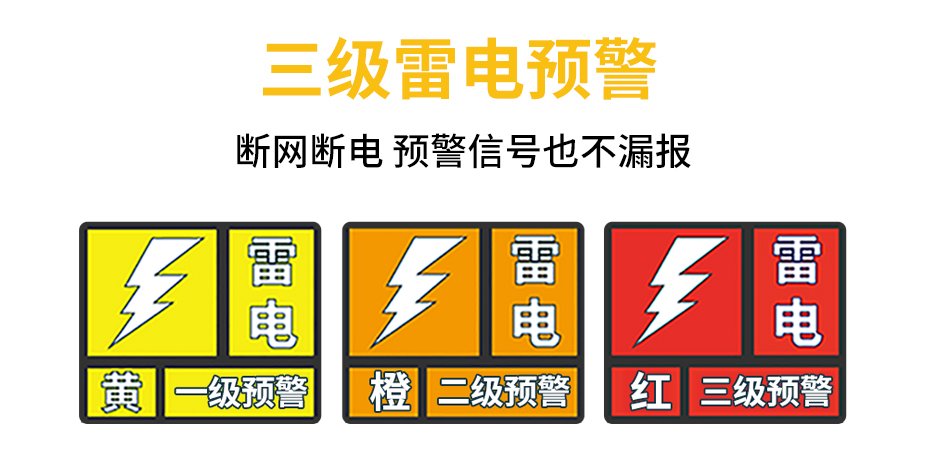雷电预警器供应-易造WE3.0具有3级雷电警报,断网断电 预警信号也不漏报