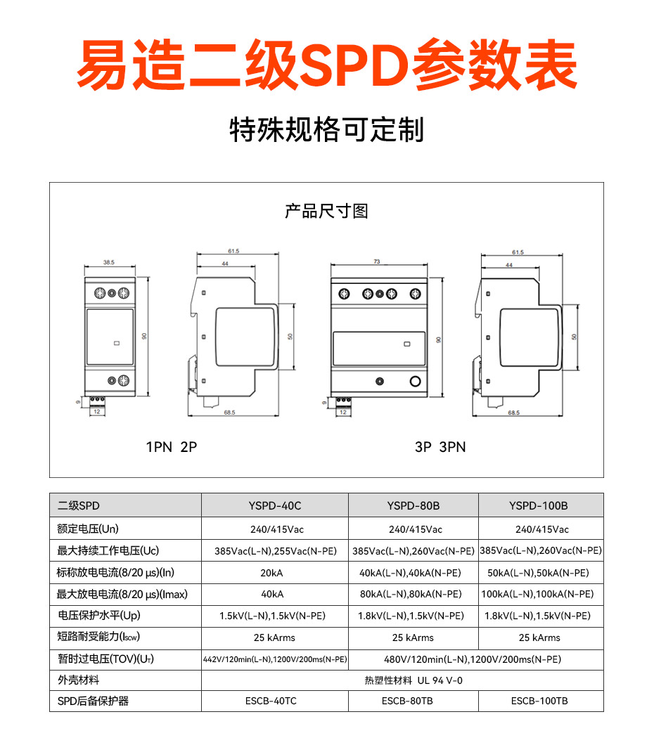 二级浪涌保护器型号